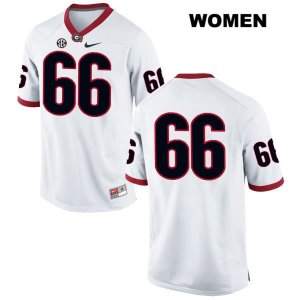 Women's Georgia Bulldogs NCAA #66 Solomon Kindley Nike Stitched White Authentic No Name College Football Jersey DSC7454MP